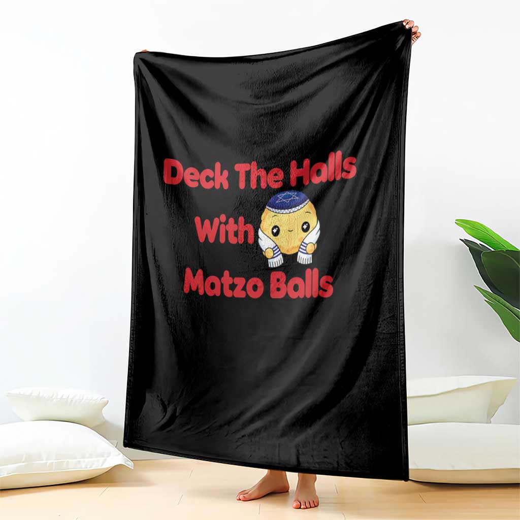 Deck The Halls With Matzo Balls Throw Blanket Religious Jewish Holiday Gift - Wonder Print Shop