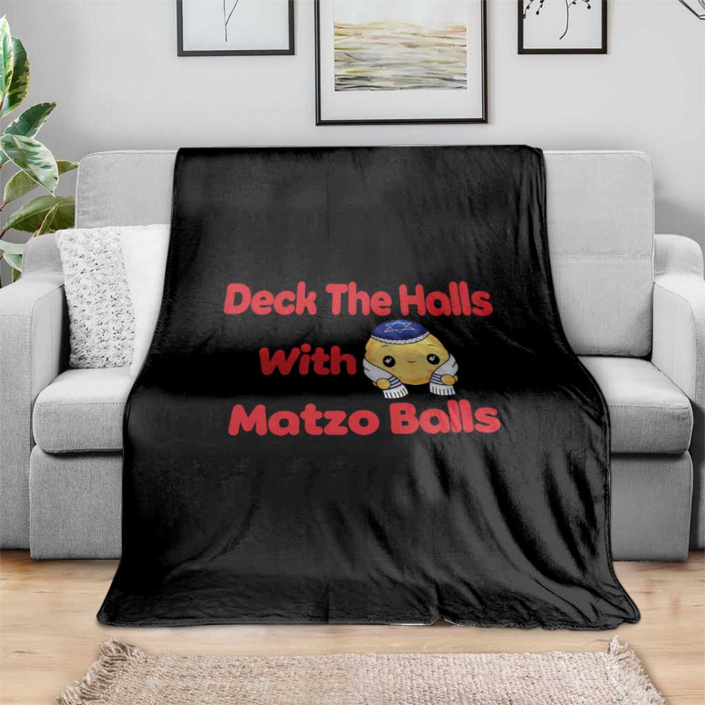 Deck The Halls With Matzo Balls Throw Blanket Religious Jewish Holiday Gift - Wonder Print Shop