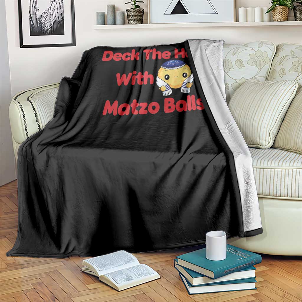 Deck The Halls With Matzo Balls Throw Blanket Religious Jewish Holiday Gift - Wonder Print Shop