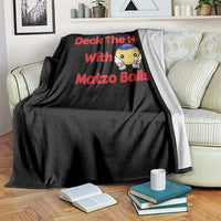 Deck The Halls With Matzo Balls Throw Blanket Religious Jewish Holiday Gift - Wonder Print Shop
