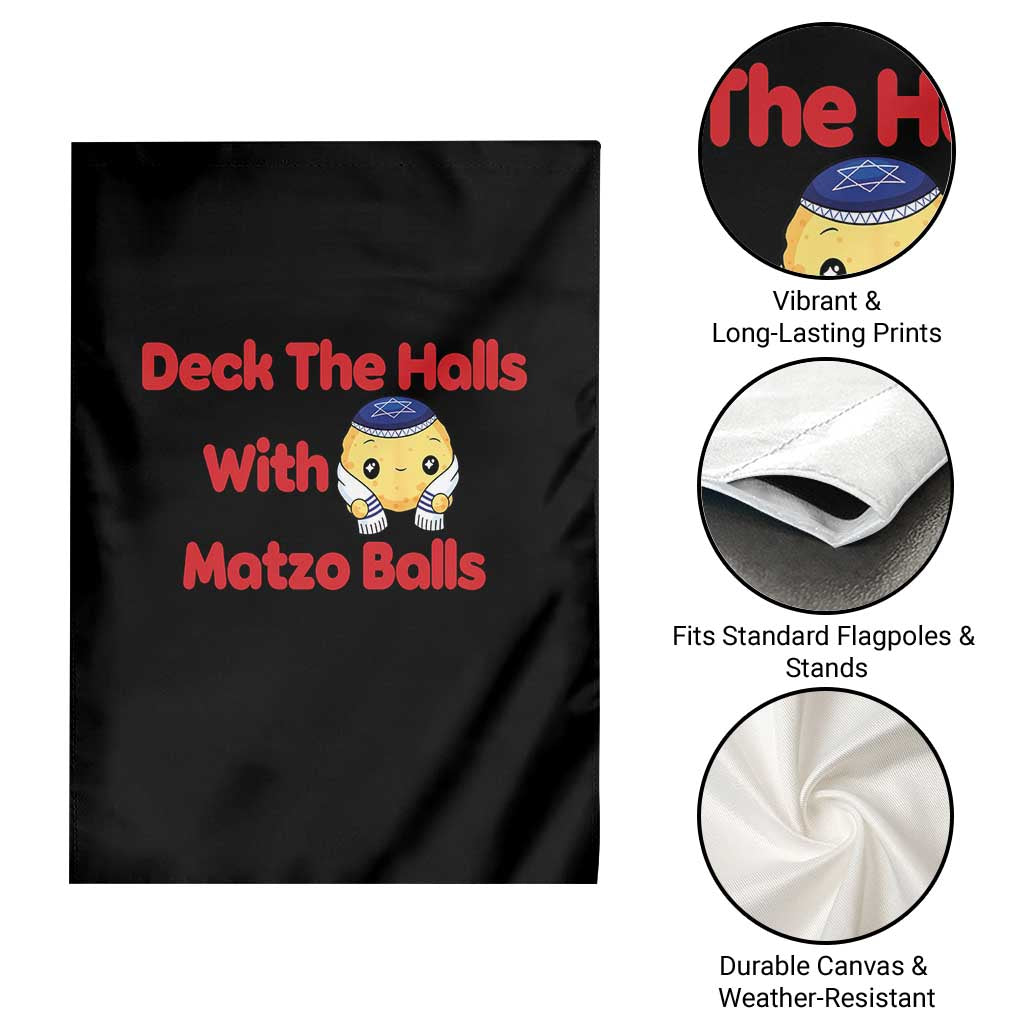 Deck The Halls With Matzo Balls Garden Flag Religious Jewish Holiday Gift - Wonder Print Shop