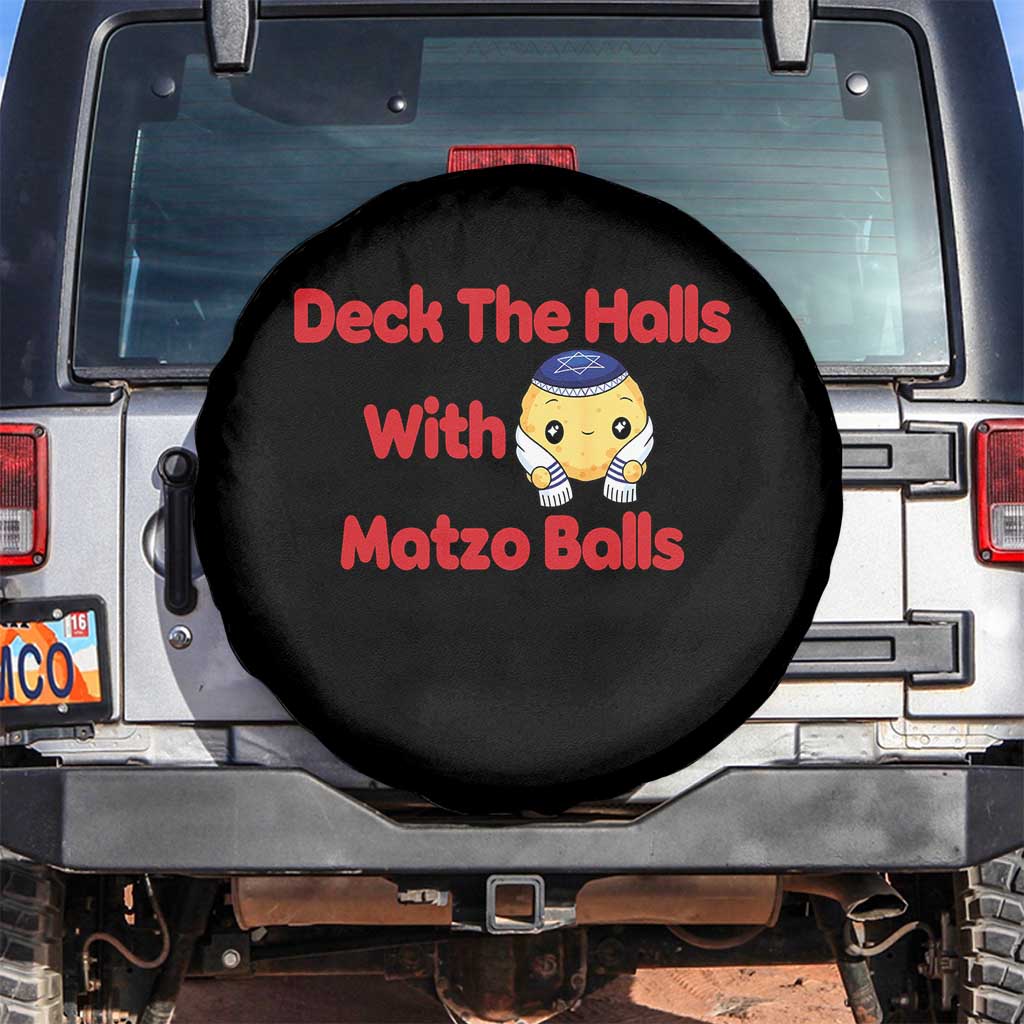 Deck The Halls With Matzo Balls Spare Tire Cover Religious Jewish Holiday Gift - Wonder Print Shop