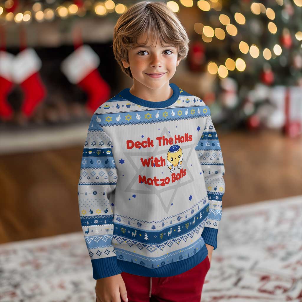Deck The Halls With Matzo Balls Hanukkah Ugly Sweater Religious Jewish Holiday Gift - Wonder Print Shop