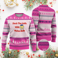 Deck The Halls With Matzo Balls Ugly Christmas Sweater Religious Jewish Holiday Gift - Wonder Print Shop