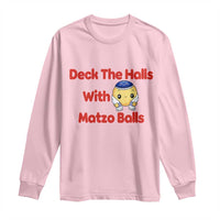 Deck The Halls With Matzo Balls Long Sleeve Shirt Religious Jewish Holiday Gift - Wonder Print Shop