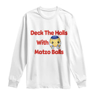 Deck The Halls With Matzo Balls Long Sleeve Shirt Religious Jewish Holiday Gift - Wonder Print Shop