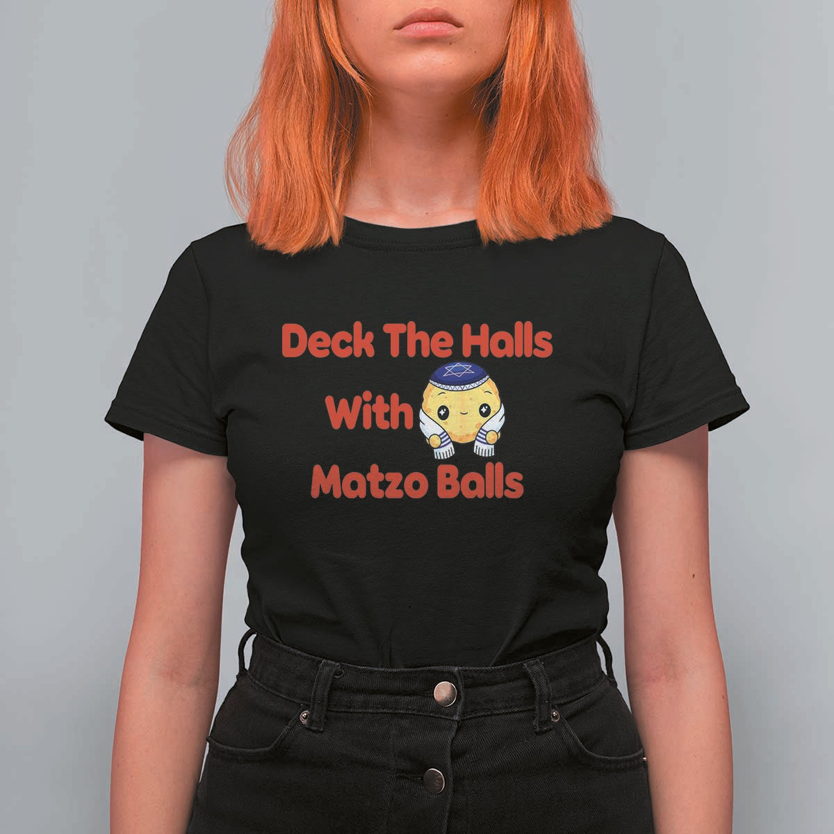 Deck The Halls With Matzo Balls T Shirt For Women Religious Jewish Holiday Gift - Wonder Print Shop