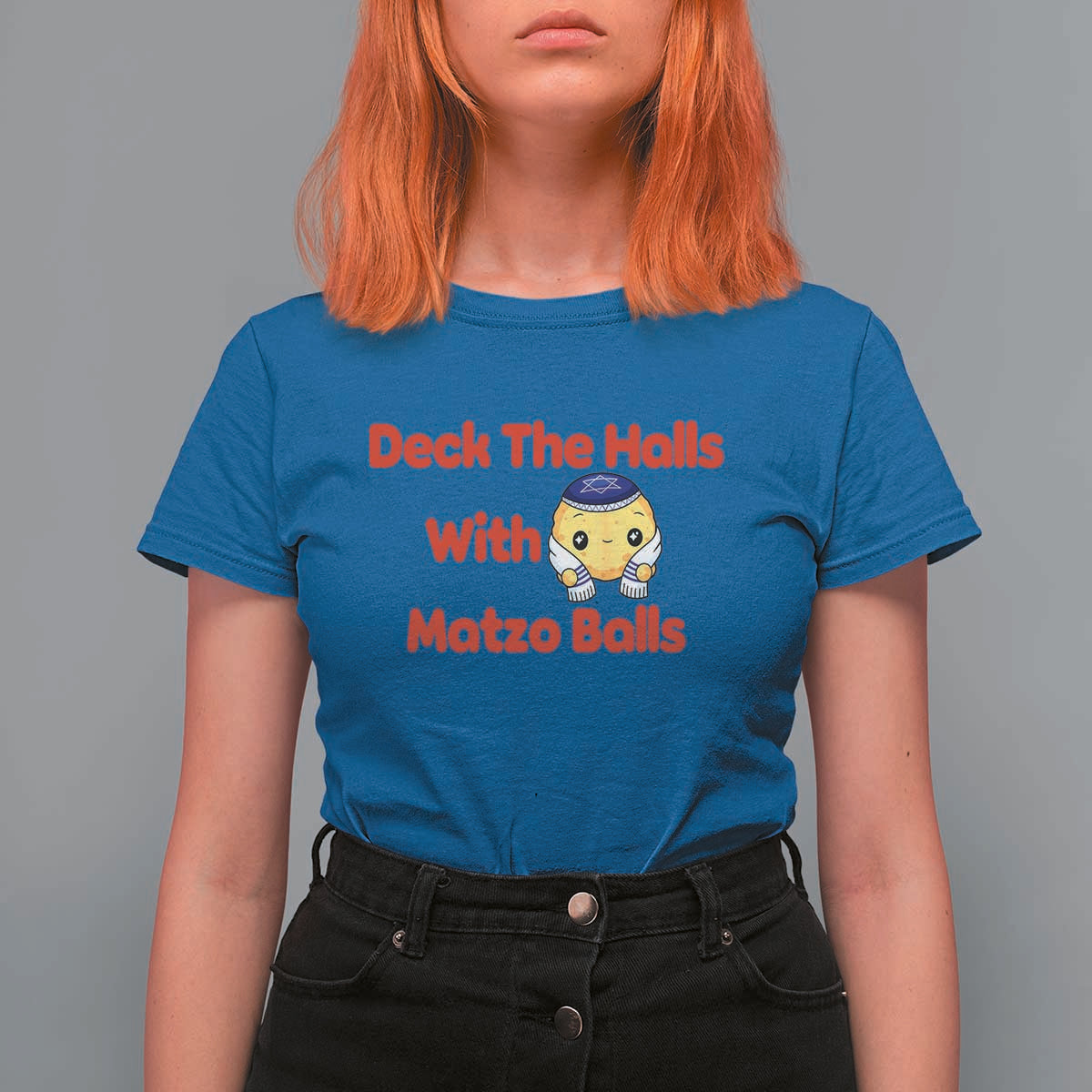 Deck The Halls With Matzo Balls T Shirt For Women Religious Jewish Holiday Gift - Wonder Print Shop