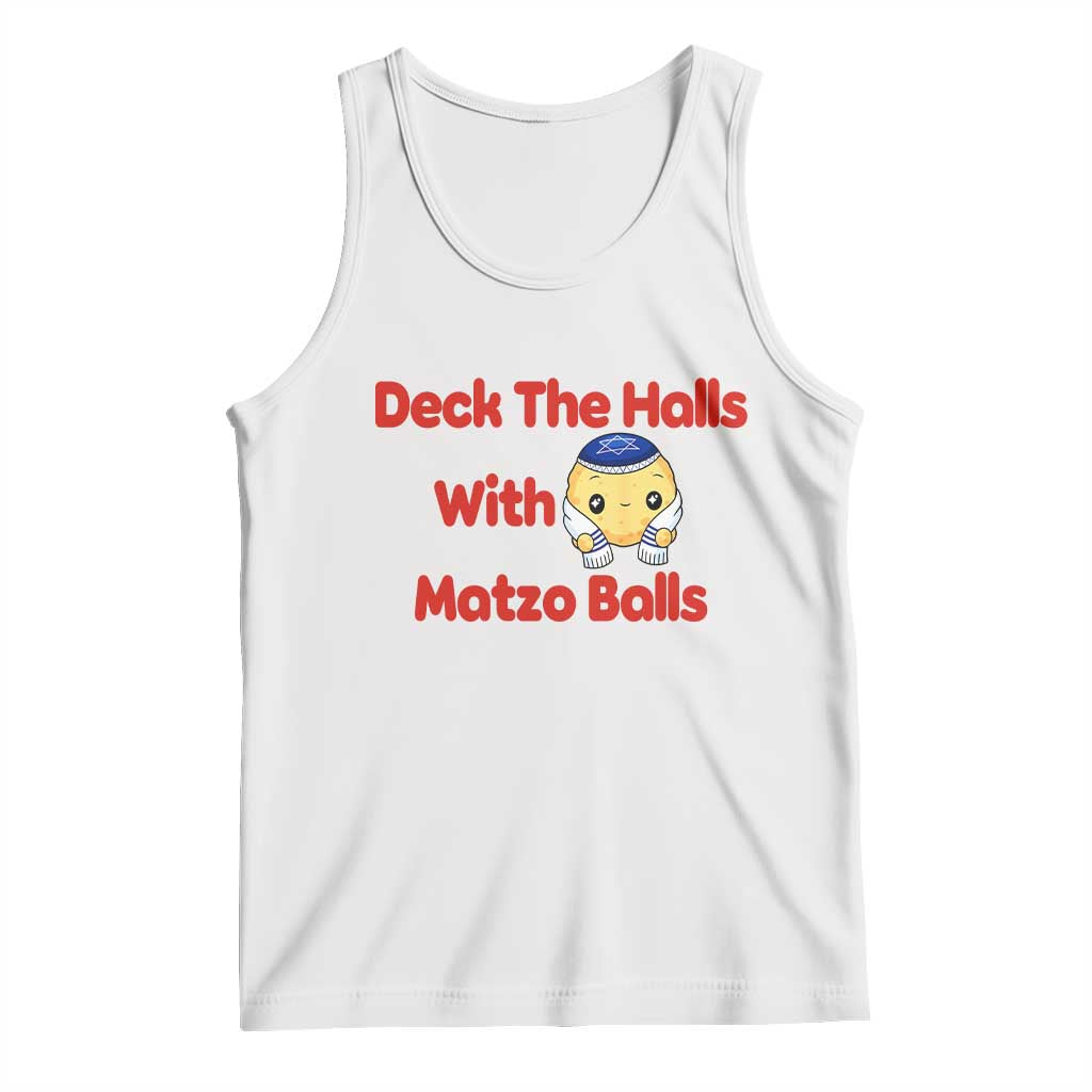 Deck The Halls With Matzo Balls Tank Top Religious Jewish Holiday Gift - Wonder Print Shop