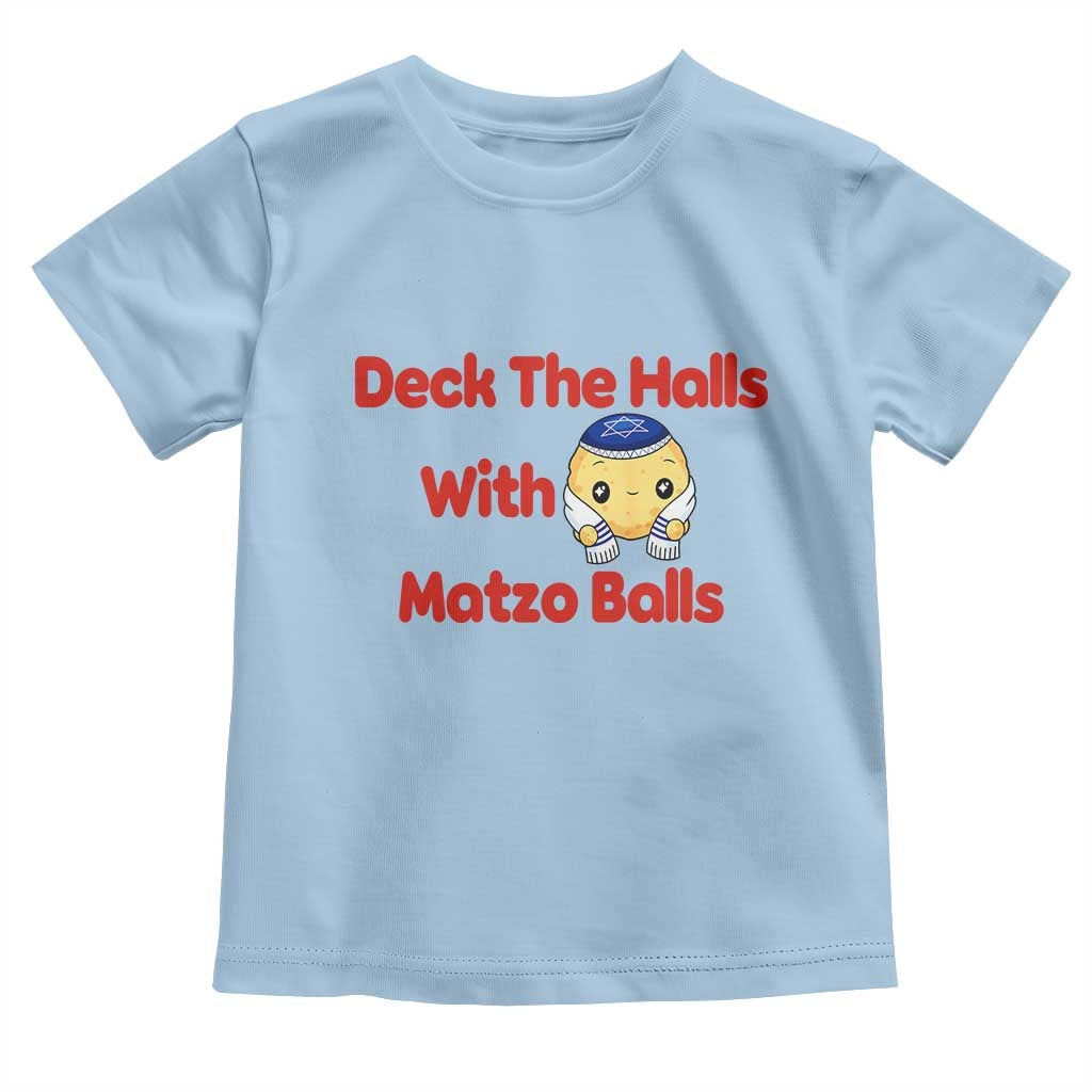 Deck The Halls With Matzo Balls Toddler T Shirt Religious Jewish Holiday Gift - Wonder Print Shop