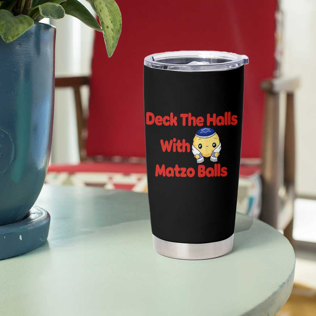 Deck The Halls With Matzo Balls Tumbler Cup Religious Jewish Holiday Gift - Wonder Print Shop