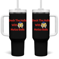 Deck The Halls With Matzo Balls Tumbler With Handle Religious Jewish Holiday Gift - Wonder Print Shop