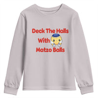 Deck The Halls With Matzo Balls Youth Sweatshirt Religious Jewish Holiday Gift - Wonder Print Shop