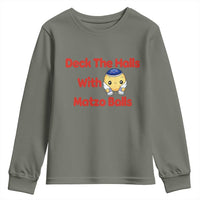 Deck The Halls With Matzo Balls Youth Sweatshirt Religious Jewish Holiday Gift - Wonder Print Shop