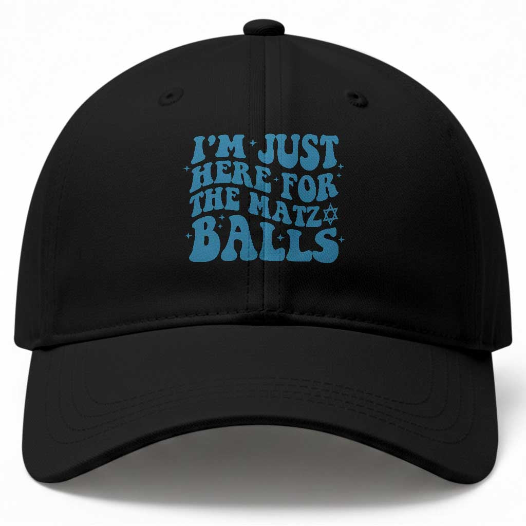 Funny Hanukkah Baseball Cap Im Just Here For The Matzo Balls Jewish Gift