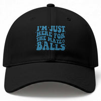 Funny Hanukkah Baseball Cap Im Just Here For The Matzo Balls Jewish Gift
