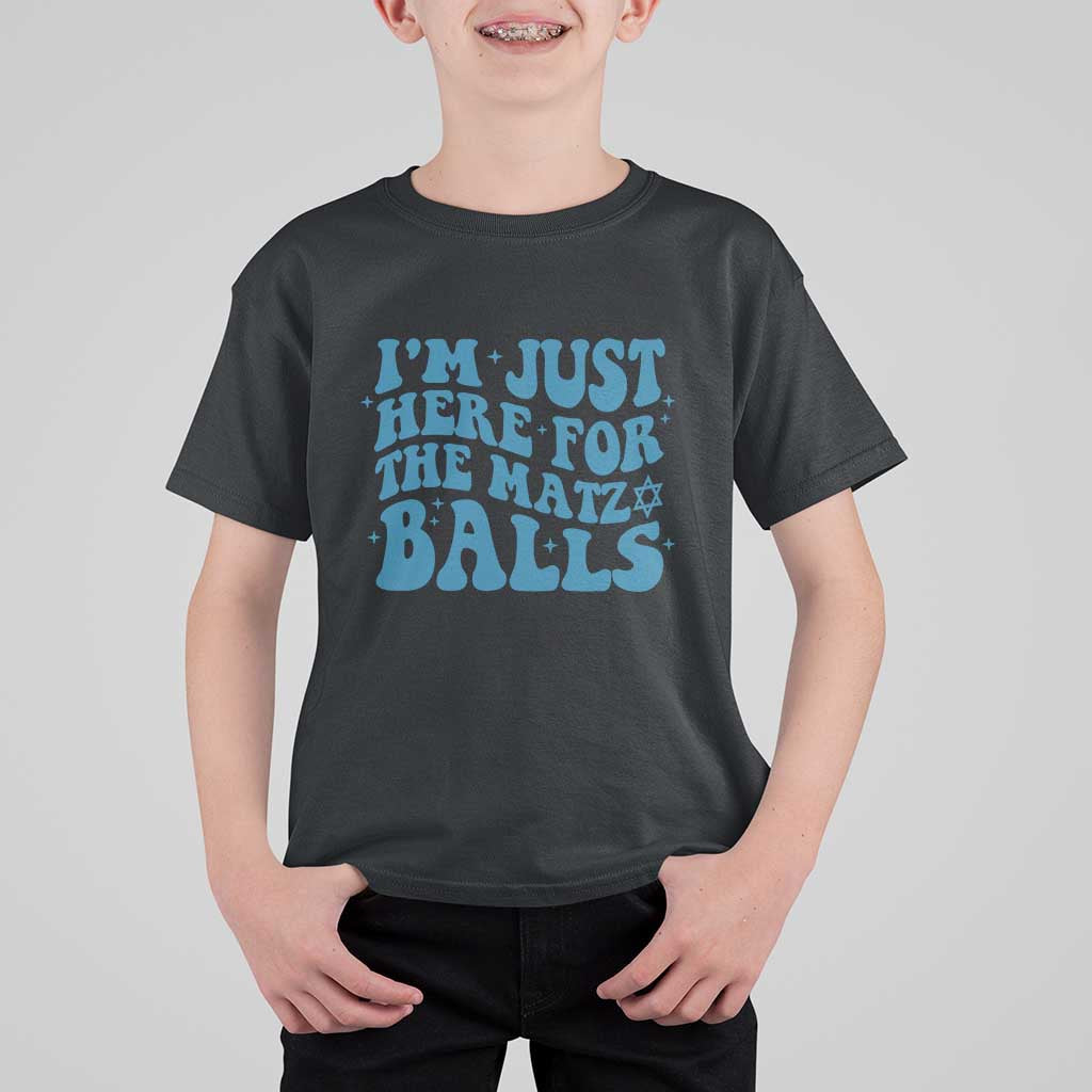 Funny Hanukkah T Shirt For Kid Im Just Here For The Matzo Balls Jewish Gift - Wonder Print Shop