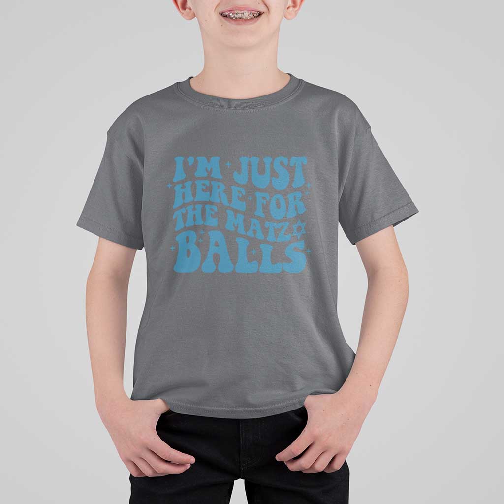 Funny Hanukkah T Shirt For Kid Im Just Here For The Matzo Balls Jewish Gift - Wonder Print Shop