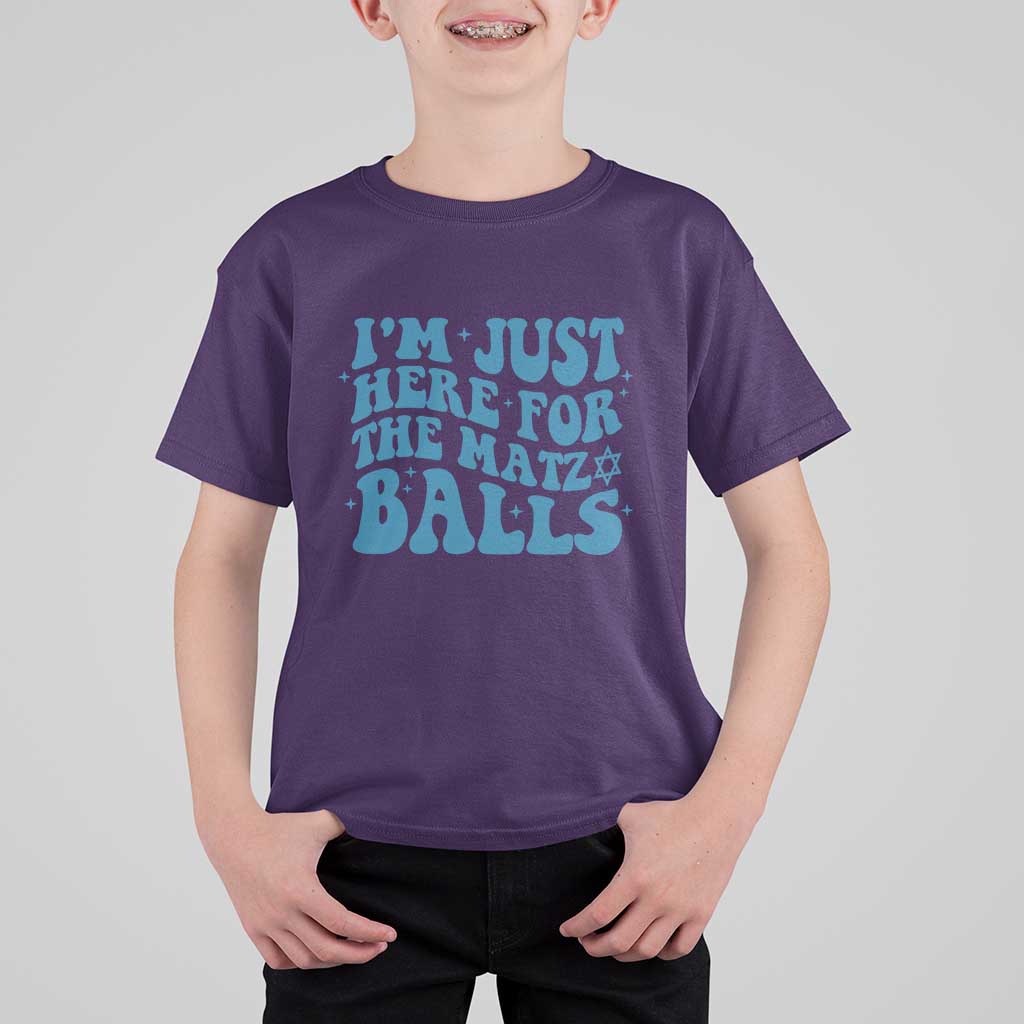 Funny Hanukkah T Shirt For Kid Im Just Here For The Matzo Balls Jewish Gift - Wonder Print Shop