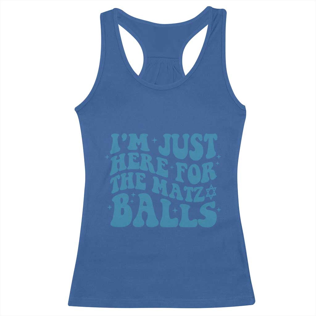 Funny Hanukkah Racerback Tank Top Im Just Here For The Matzo Balls Jewish Gift - Wonder Print Shop