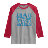 Funny Hanukkah Raglan Shirt Im Just Here For The Matzo Balls Jewish Gift - Wonder Print Shop