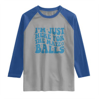 Funny Hanukkah Raglan Shirt Im Just Here For The Matzo Balls Jewish Gift - Wonder Print Shop