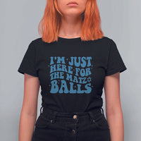 Funny Hanukkah T Shirt For Women Im Just Here For The Matzo Balls Jewish Gift - Wonder Print Shop