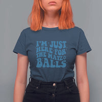 Funny Hanukkah T Shirt For Women Im Just Here For The Matzo Balls Jewish Gift - Wonder Print Shop