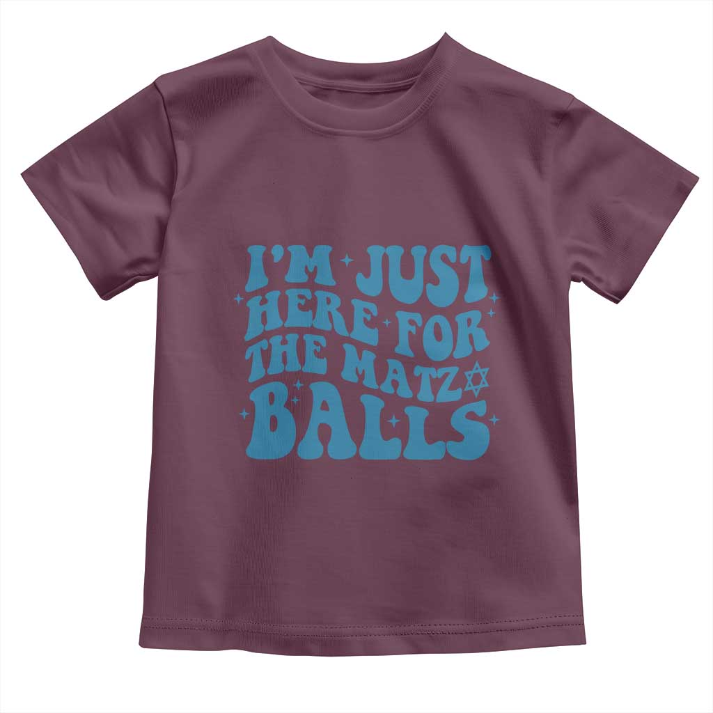 Funny Hanukkah Toddler T Shirt Im Just Here For The Matzo Balls Jewish Gift - Wonder Print Shop