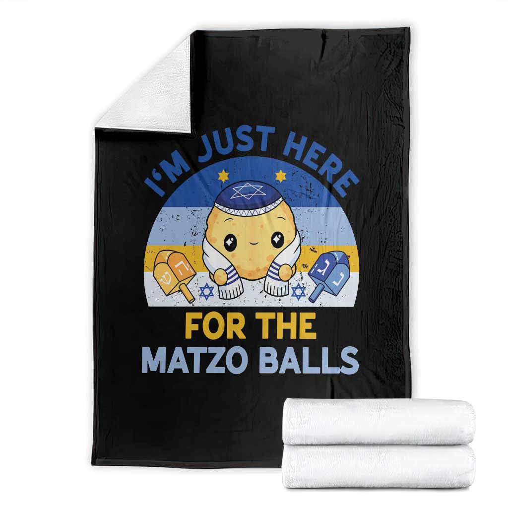 Im Just Here For The Matzo Balls Throw Blanket Funny Jewish Holiday Gift - Wonder Print Shop