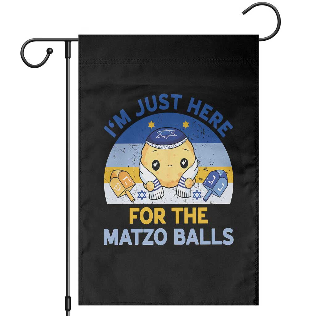 Im Just Here For The Matzo Balls Garden Flag Funny Jewish Holiday Gift - Wonder Print Shop