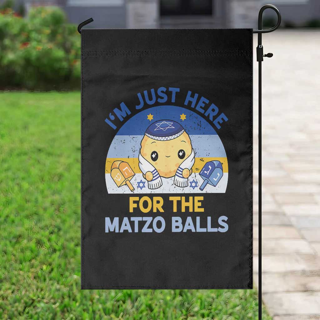 Im Just Here For The Matzo Balls Garden Flag Funny Jewish Holiday Gift - Wonder Print Shop