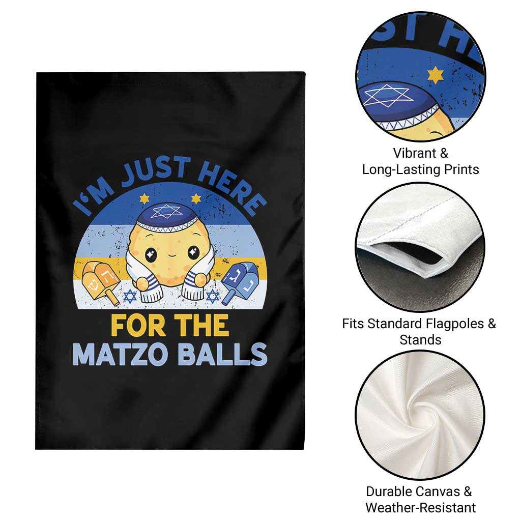 Im Just Here For The Matzo Balls Garden Flag Funny Jewish Holiday Gift - Wonder Print Shop