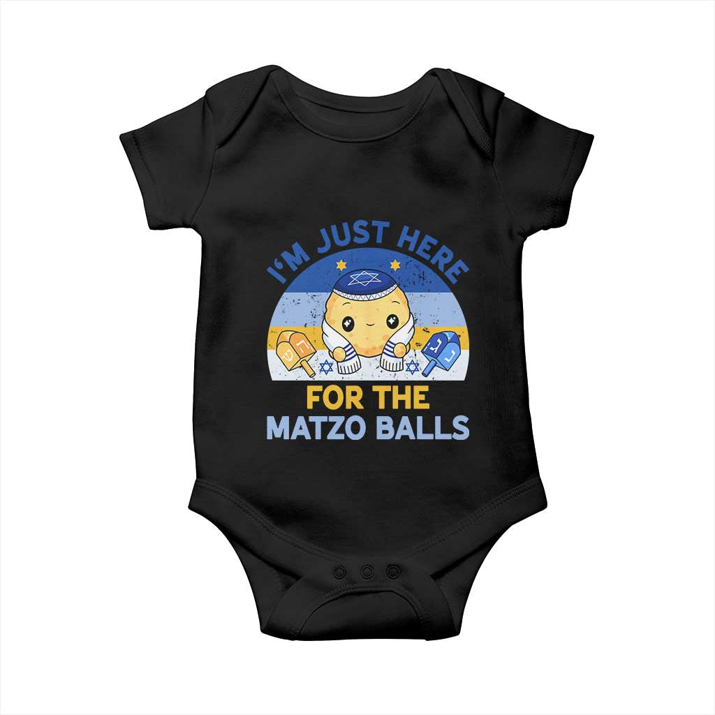 Im Just Here For The Matzo Balls Baby Onesie Funny Jewish Holiday Gift - Wonder Print Shop