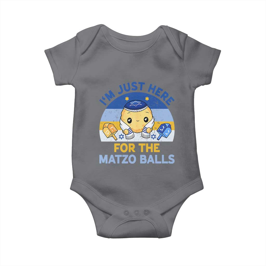 Im Just Here For The Matzo Balls Baby Onesie Funny Jewish Holiday Gift - Wonder Print Shop