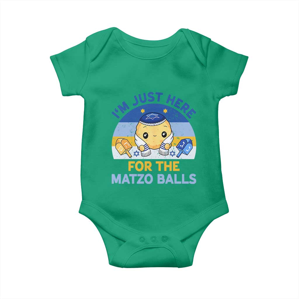 Im Just Here For The Matzo Balls Baby Onesie Funny Jewish Holiday Gift - Wonder Print Shop