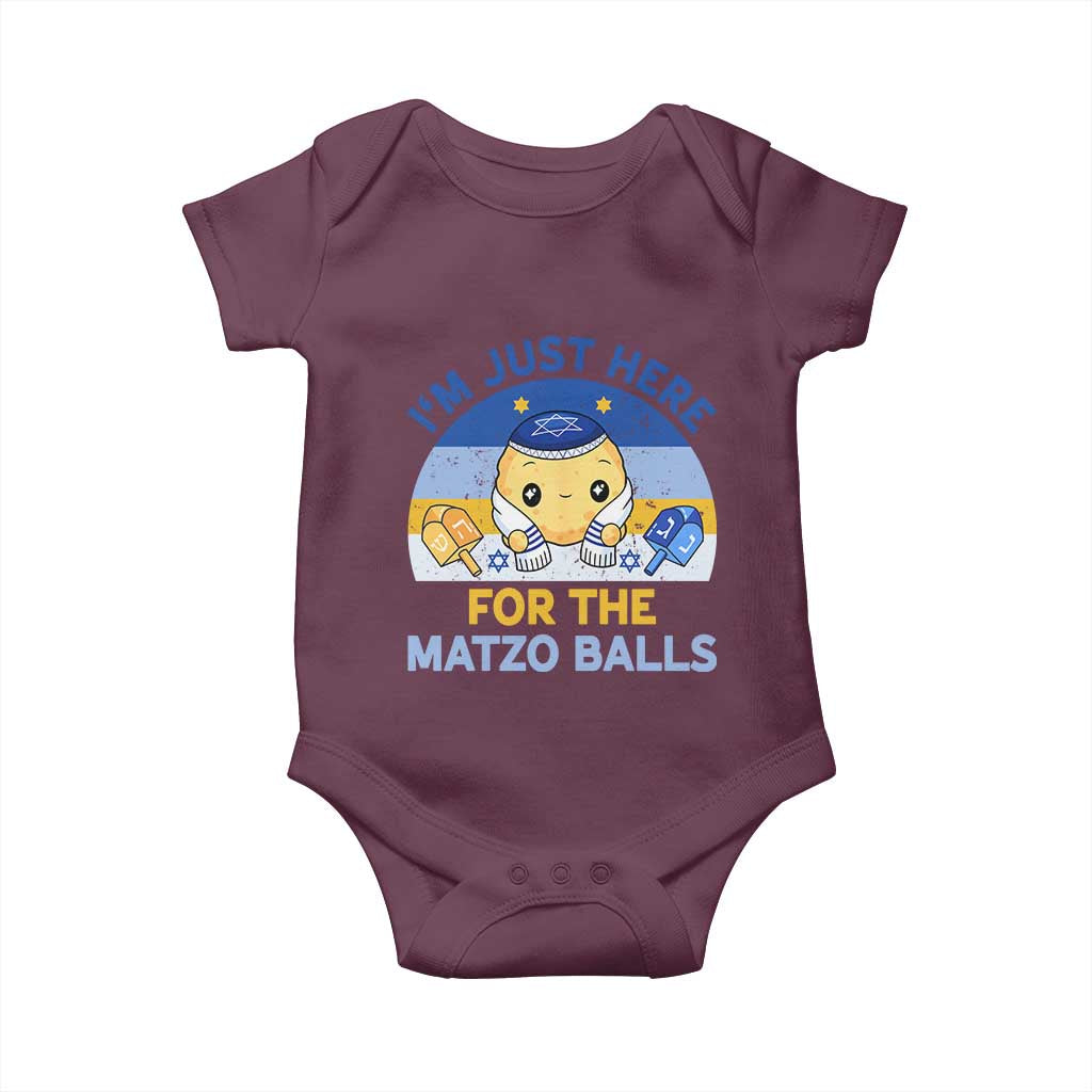 Im Just Here For The Matzo Balls Baby Onesie Funny Jewish Holiday Gift - Wonder Print Shop
