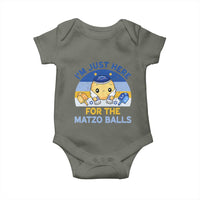 Im Just Here For The Matzo Balls Baby Onesie Funny Jewish Holiday Gift - Wonder Print Shop