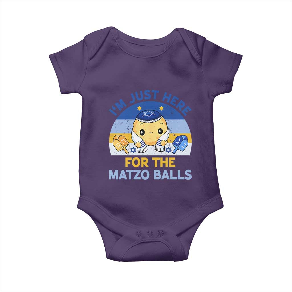 Im Just Here For The Matzo Balls Baby Onesie Funny Jewish Holiday Gift - Wonder Print Shop