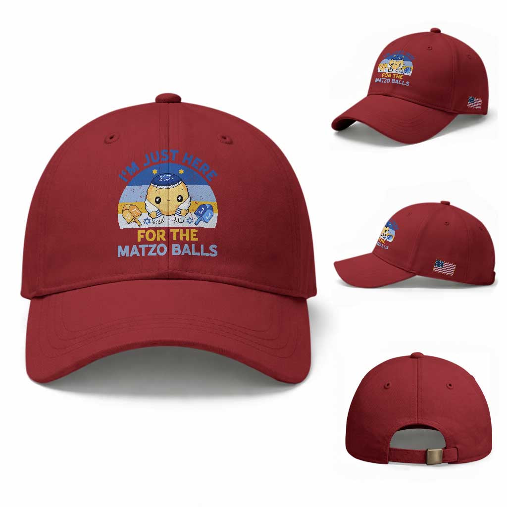 Im Just Here For The Matzo Balls Baseball Cap Funny Jewish Holiday Gift
