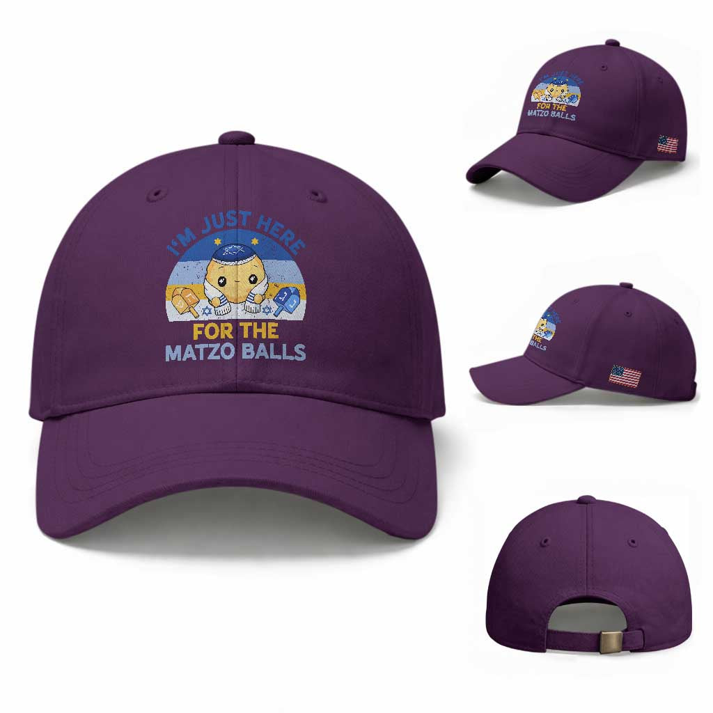 Im Just Here For The Matzo Balls Baseball Cap Funny Jewish Holiday Gift