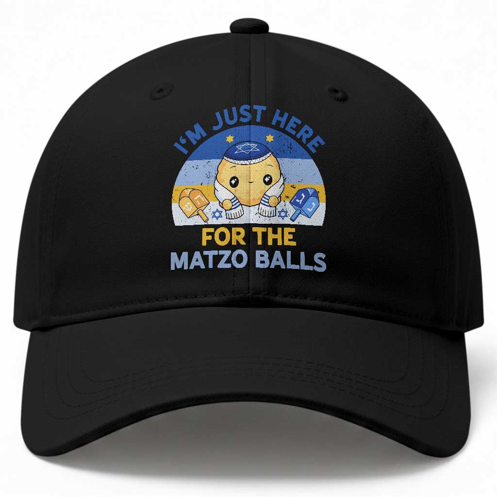 Im Just Here For The Matzo Balls Baseball Cap Funny Jewish Holiday Gift