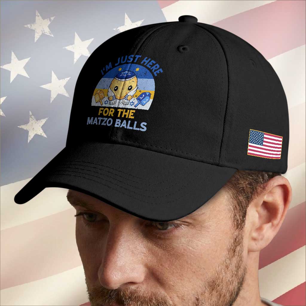 Im Just Here For The Matzo Balls Baseball Cap Funny Jewish Holiday Gift