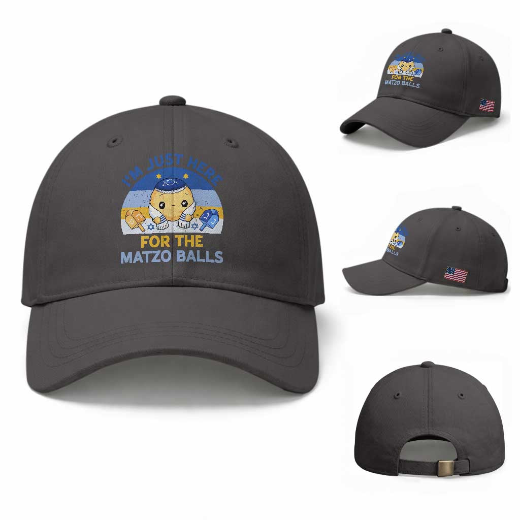 Im Just Here For The Matzo Balls Baseball Cap Funny Jewish Holiday Gift