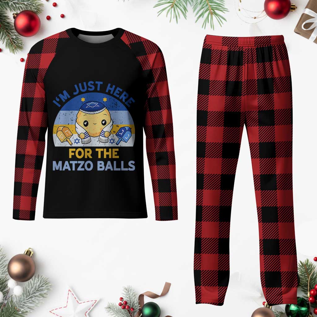 Im Just Here For The Matzo Balls Plaid Pajama Set Funny Jewish Holiday Gift - Wonder Print Shop