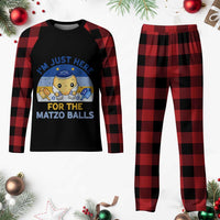 Im Just Here For The Matzo Balls Plaid Pajama Set Funny Jewish Holiday Gift - Wonder Print Shop