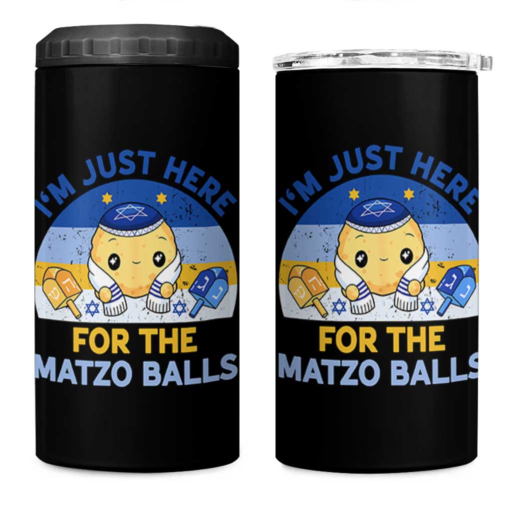 Im Just Here For The Matzo Balls 4 in 1 Can Cooler Tumbler Funny Jewish Holiday Gift - Wonder Print Shop