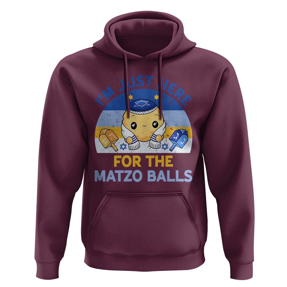 Im Just Here For The Matzo Balls Hoodie Funny Jewish Holiday Gift - Wonder Print Shop