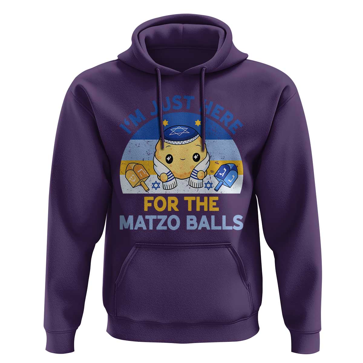 Im Just Here For The Matzo Balls Hoodie Funny Jewish Holiday Gift - Wonder Print Shop