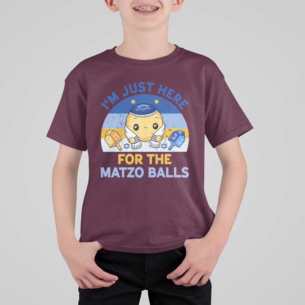 Im Just Here For The Matzo Balls T Shirt For Kid Funny Jewish Holiday Gift - Wonder Print Shop